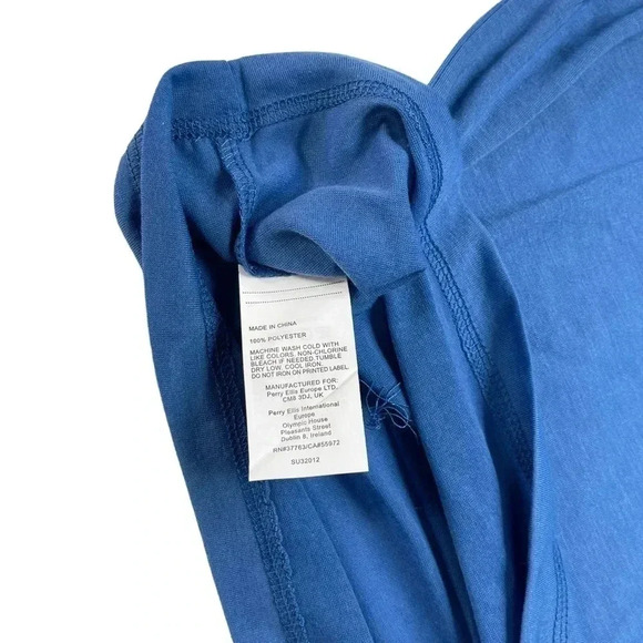 Perry Ellis 1/4 Button Blue Long Sleeve Mens Sleepwear Shirt Size Small - Picture 8 of 11